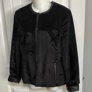 DD Collection Black faux Fur and Leather Jacket size 6